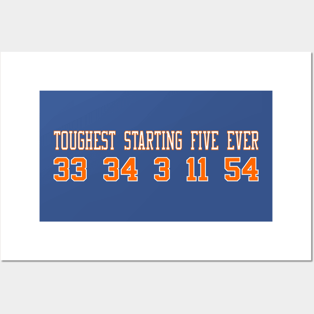 New York Knicks 90s / The Toughest Starting 5 Ever Wall Art by Retro Sports